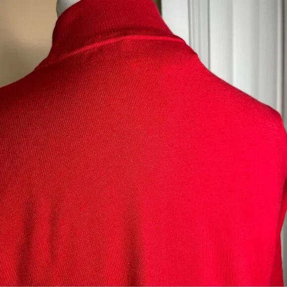 Pendleton Red Silk Blend Mock Neck Long Sleeve Top Size Small - Picture 3 of 5